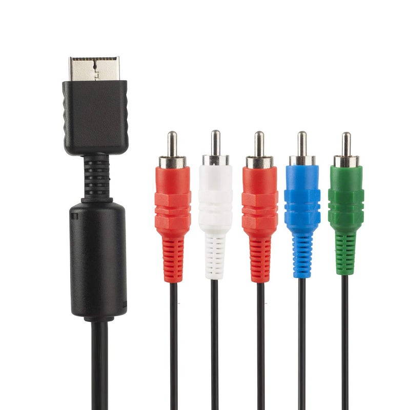 TENINYU Compatible with PS2/PS3/PS3 Slim HDTV-Ready TV HD Component AV Cable 5-Wire 6FT Black - Image 2